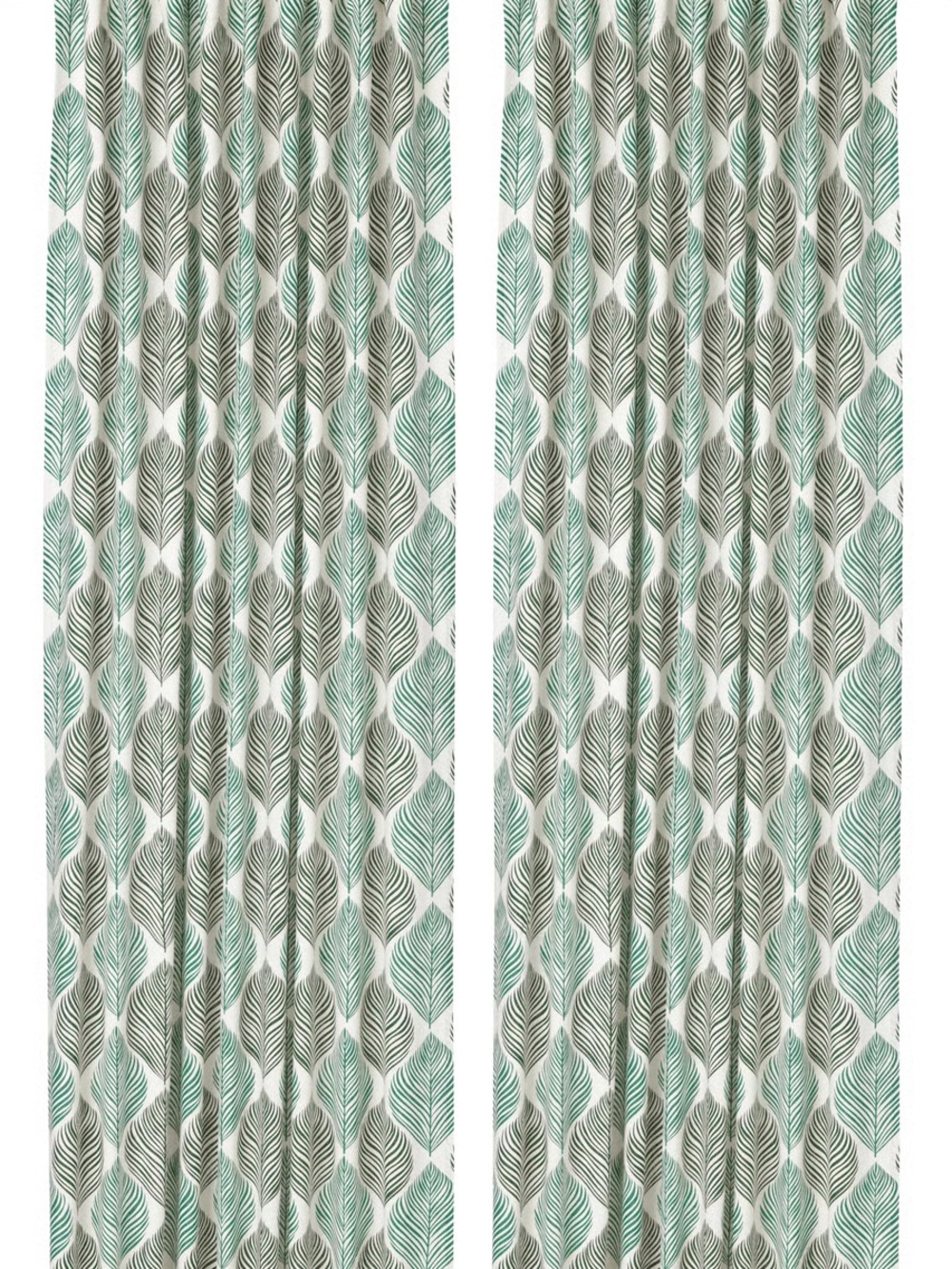 IKEA FJÄDERKLINT  Leaf Curtain Panels Set of two 57”x93”